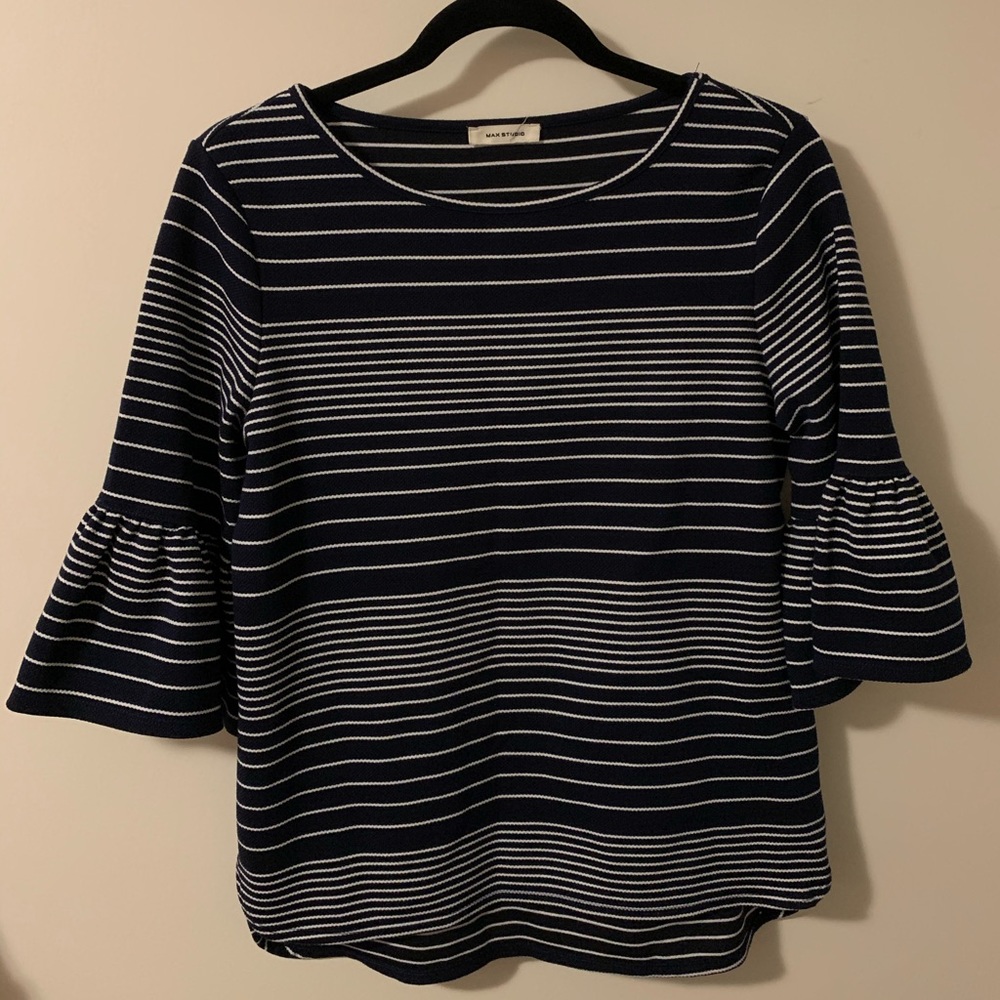 Blue and white striped Shirt